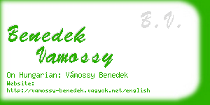 benedek vamossy business card